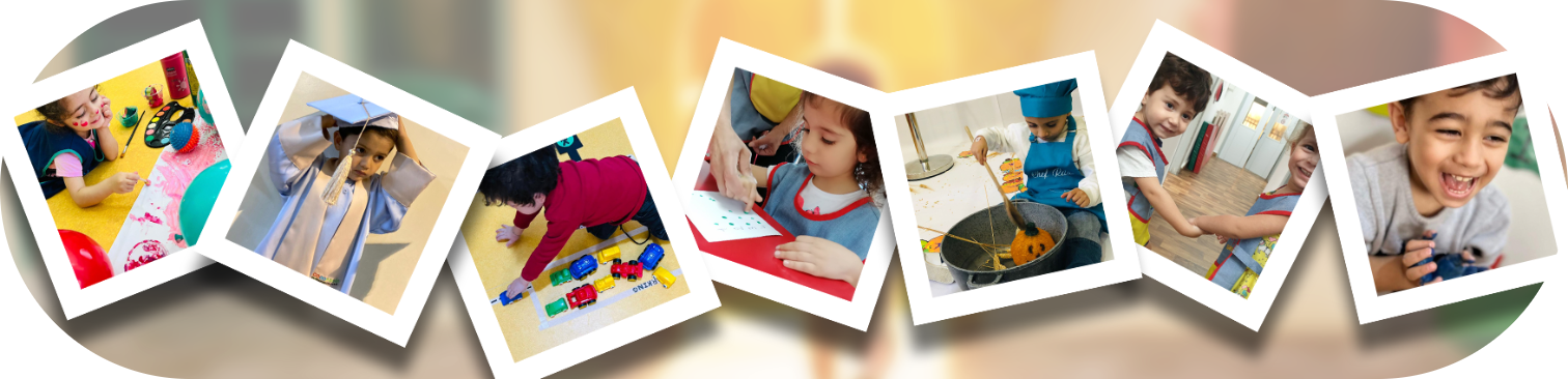 A collage of Poupon City children through the years — crafts, graduation, play and cooking activities